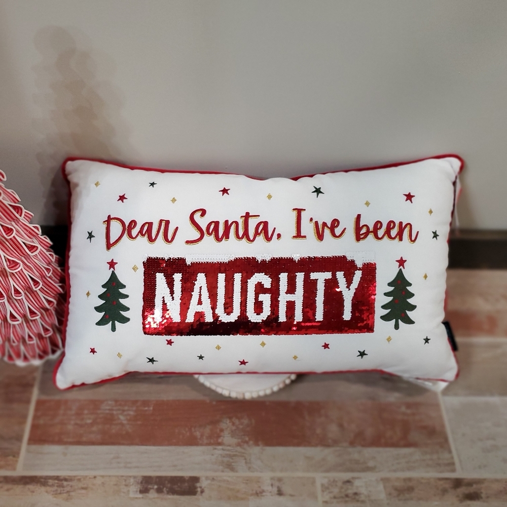 Rare Dear Santa Throw Pillow-NWT